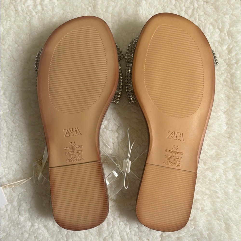 Zara Glittering Silver Bow Sandals - Picture 4 of 6